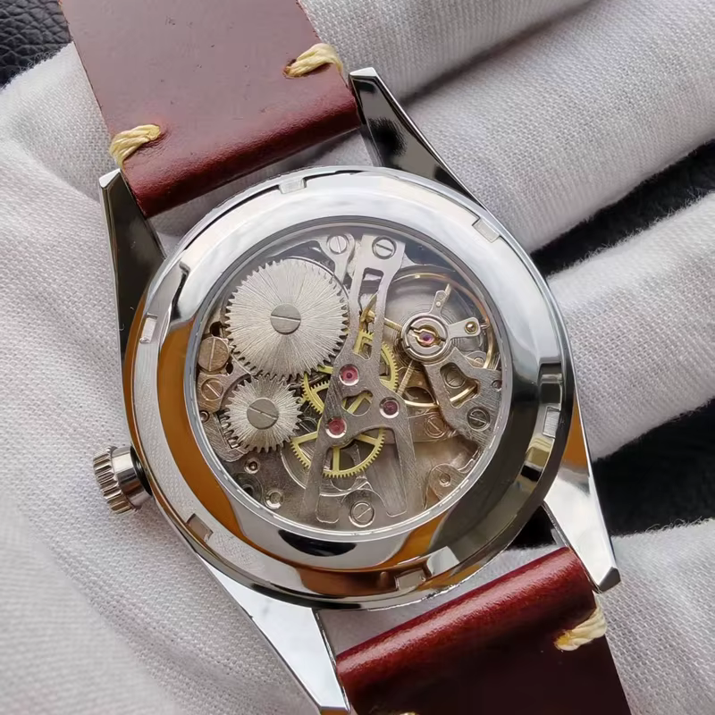 Montre mécanique vintage de luxe unisexe à remontage manuel