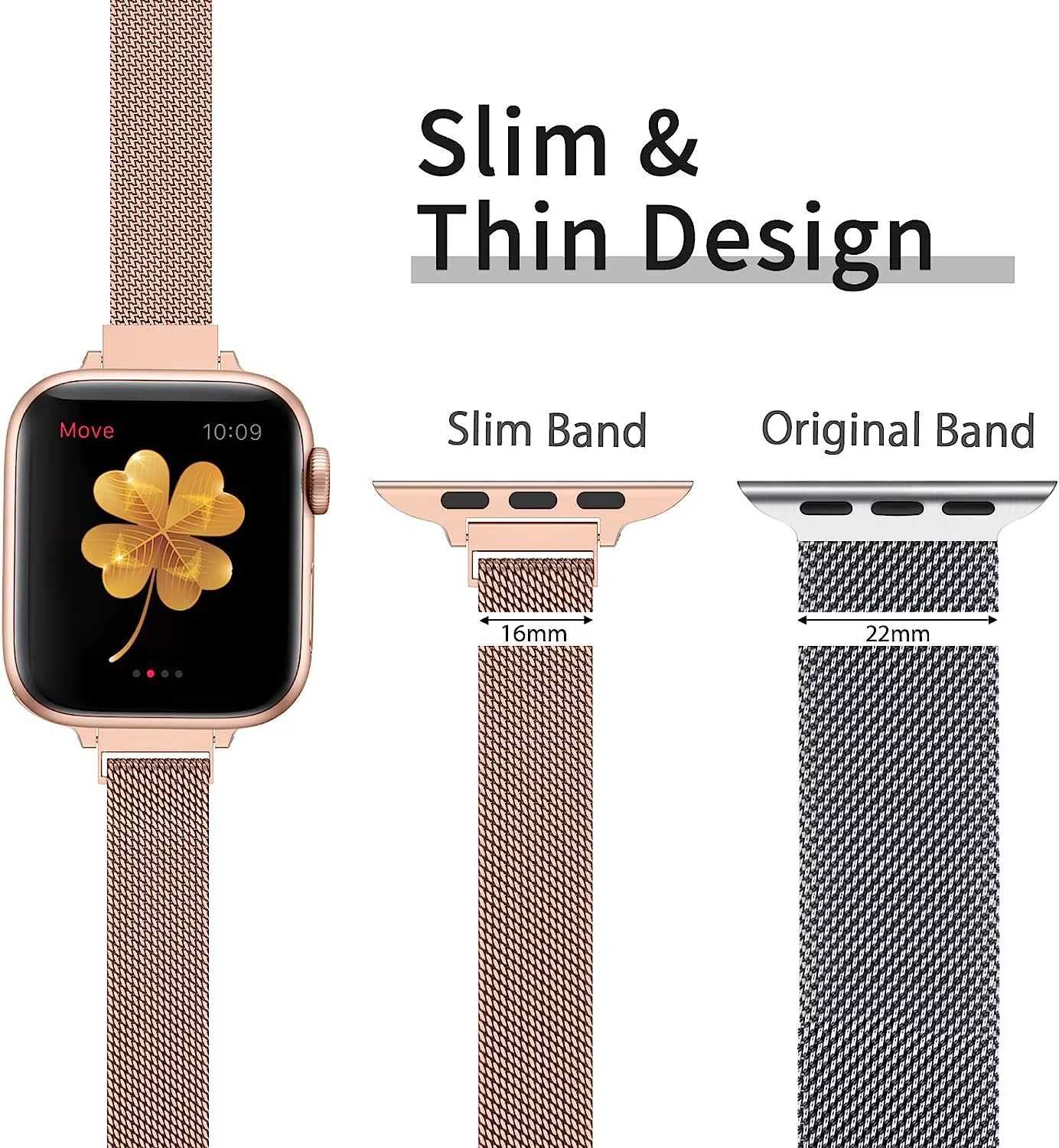Bracelet à boucle milanaise mince pour Apple watch ultra 3 bandes 40mm 44mm 41mm 45mm 42mm 49mm
