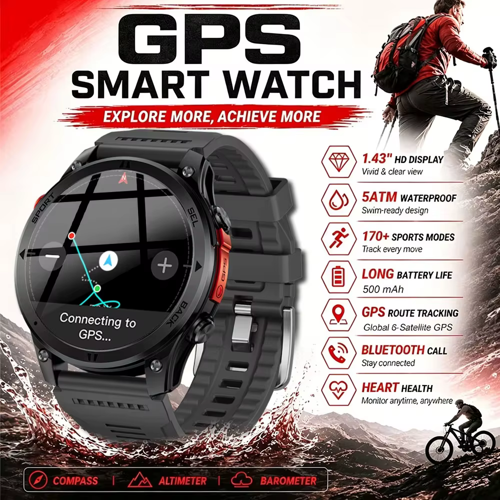 Nouvelle montre connectée GPS 2026 avec suivi de trajet