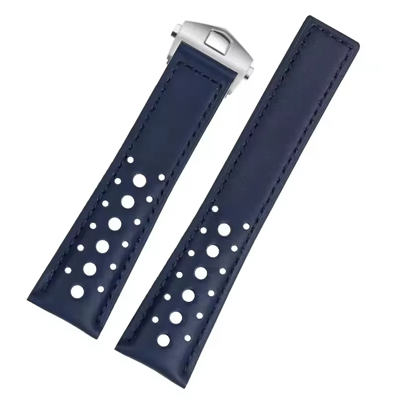 Bracelet de montre élégant en cuir véritable pour homme