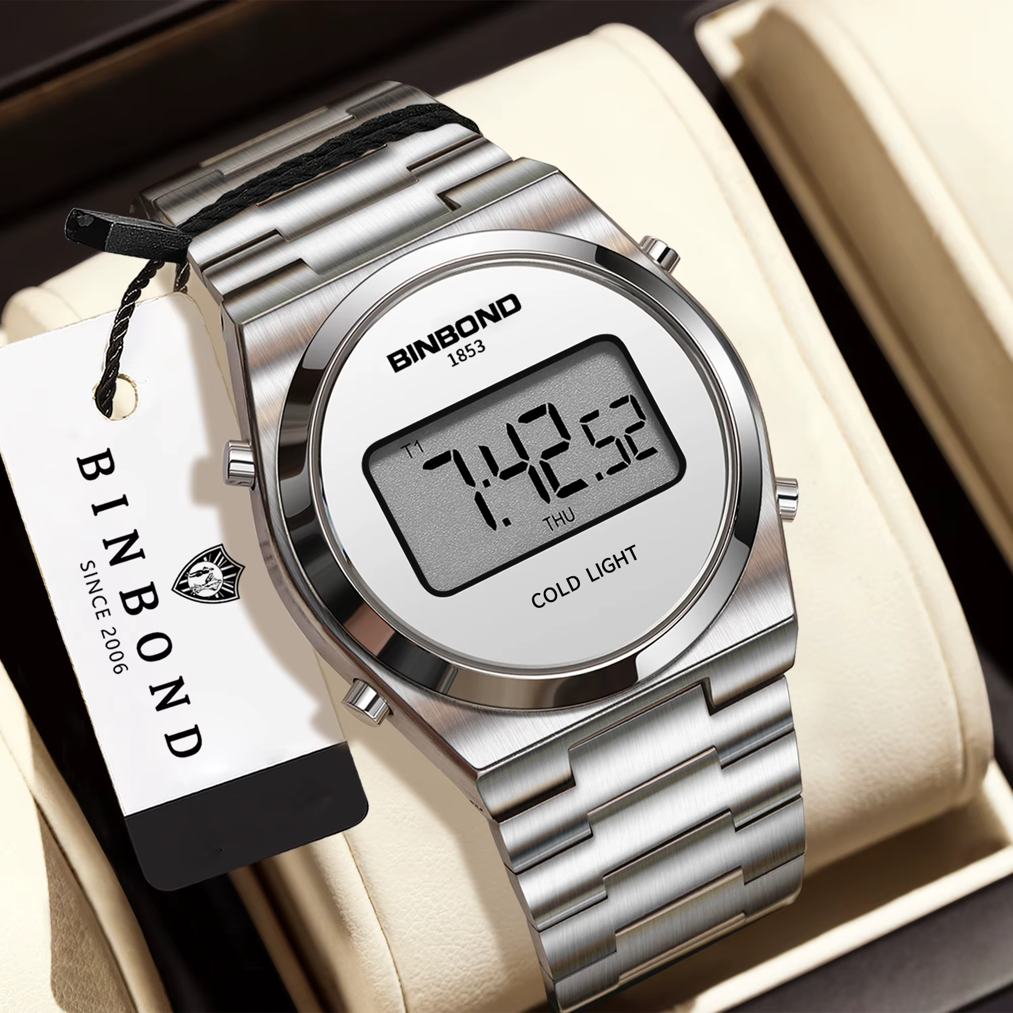 Montre électronique chronographe durable BINBOND pour homme