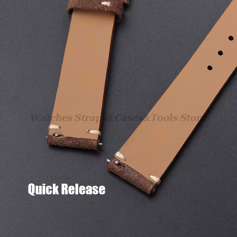 Bracelet de montre en cuir suédé véritable vintage