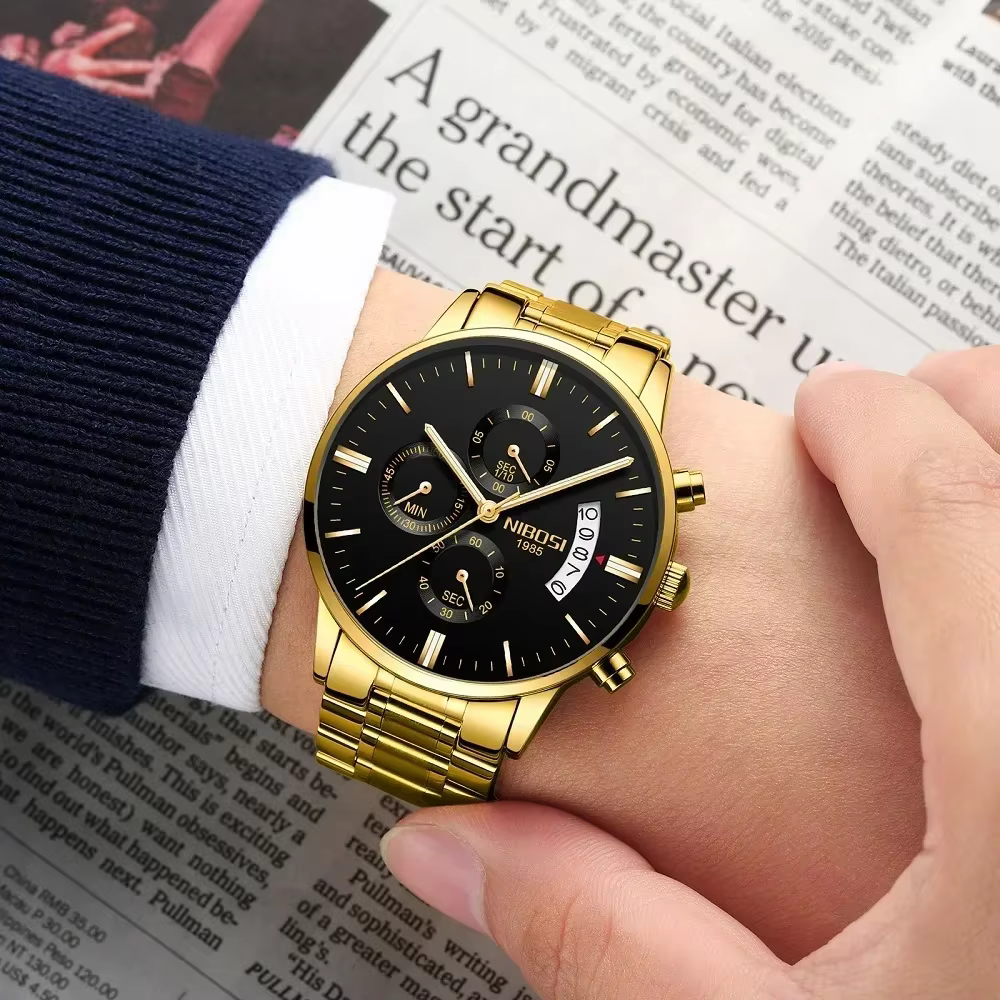 NIBOSI Relogio Masculino luxe hommes montres haut de gamme