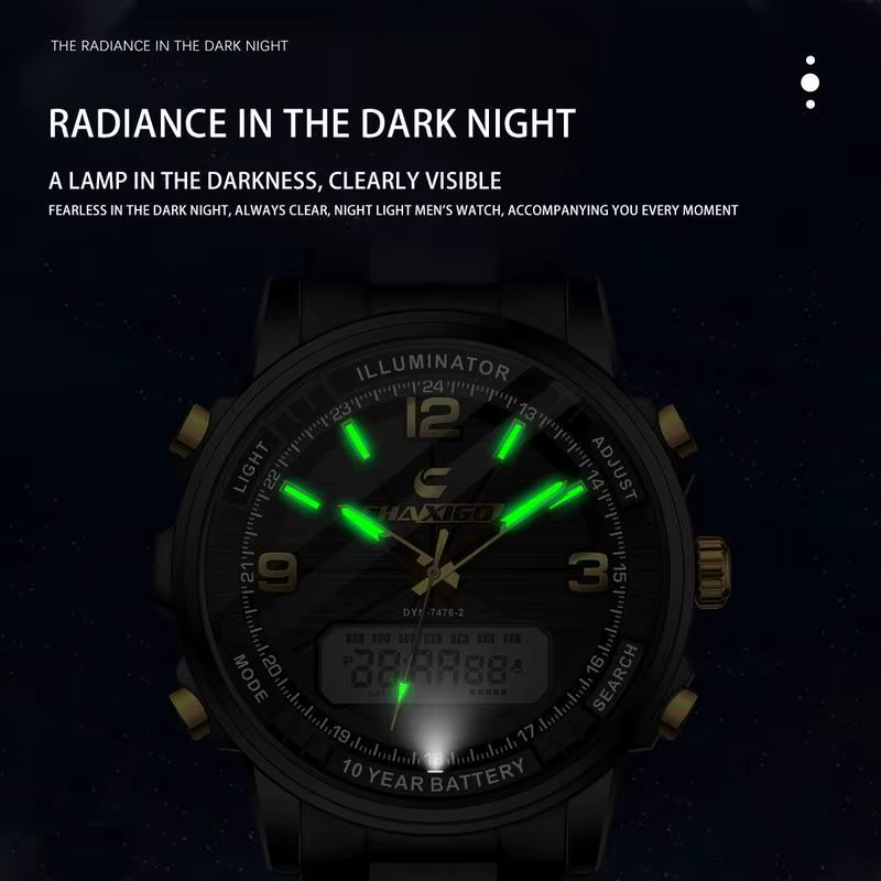 CHAXIGO montre-bracelet multifonctionnelle pour hommes d'affaires de mode