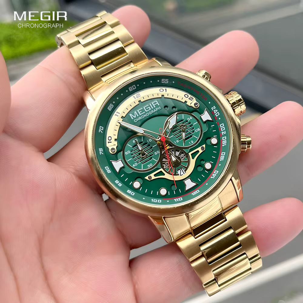 Montre à Quartz en Acier Inoxydable pour Homme