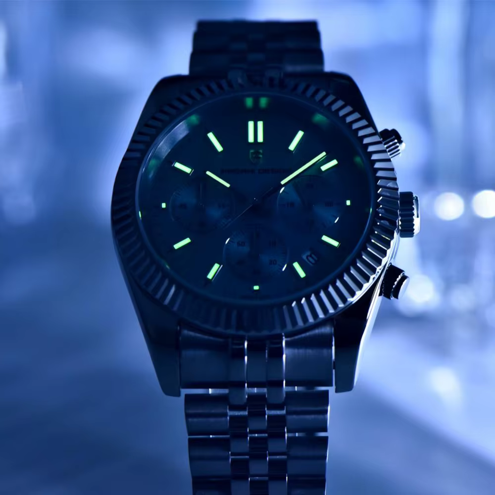 PAGANI DESIGN 2025 nouveau VD53 montre à quartz de luxe pour hommes 40MM en acier inoxydable saphir étanche 50m lumineux C3 relojes para hombre
