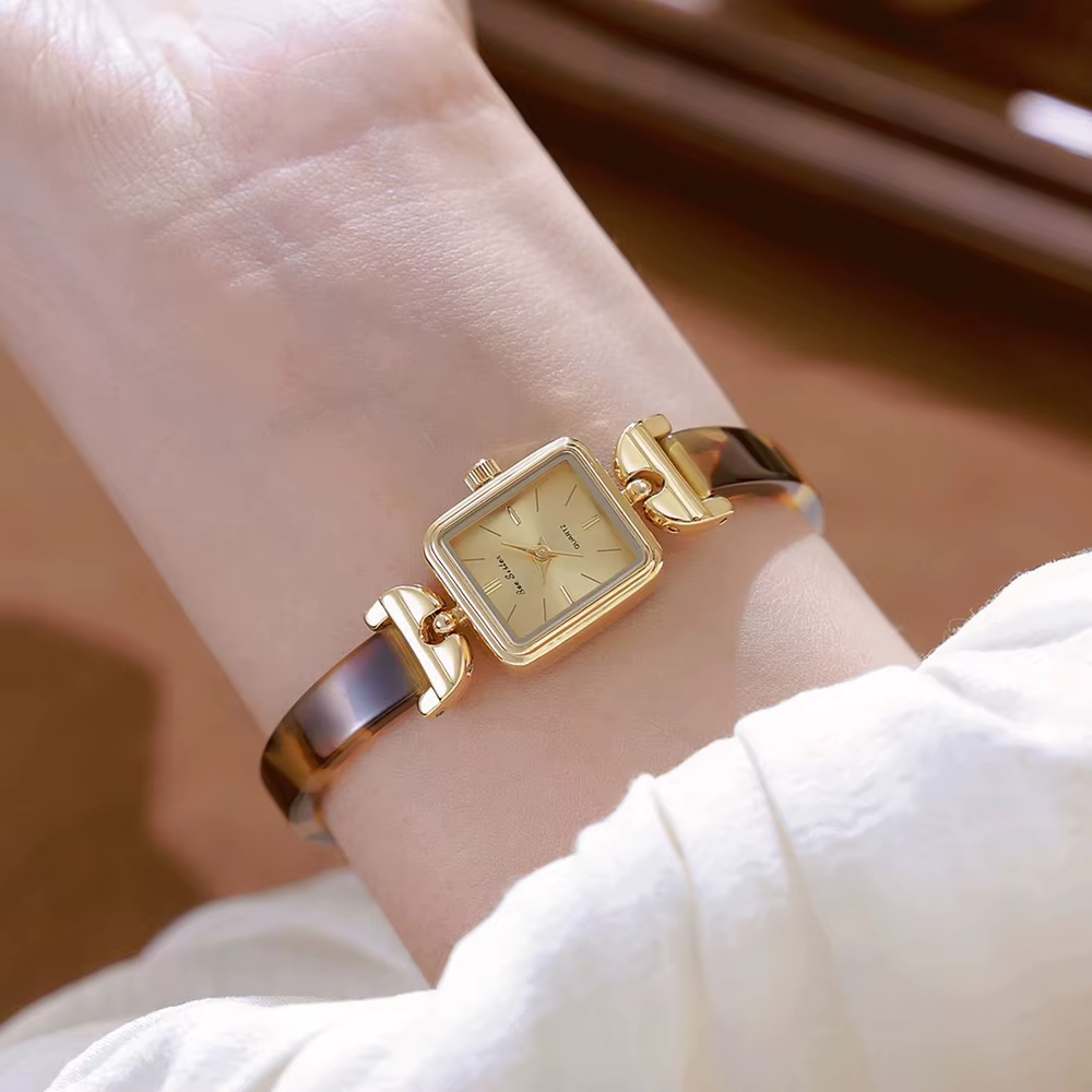Bee Sister dames montres nouveau 2025 luxe écaille de tortue ambre montres pour femme Vintage Bracelet montre-Bracelet carré