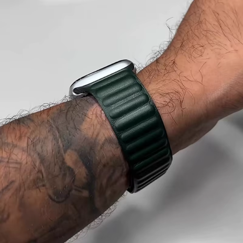 Bracelet magnétique en cuir pour Apple Watch