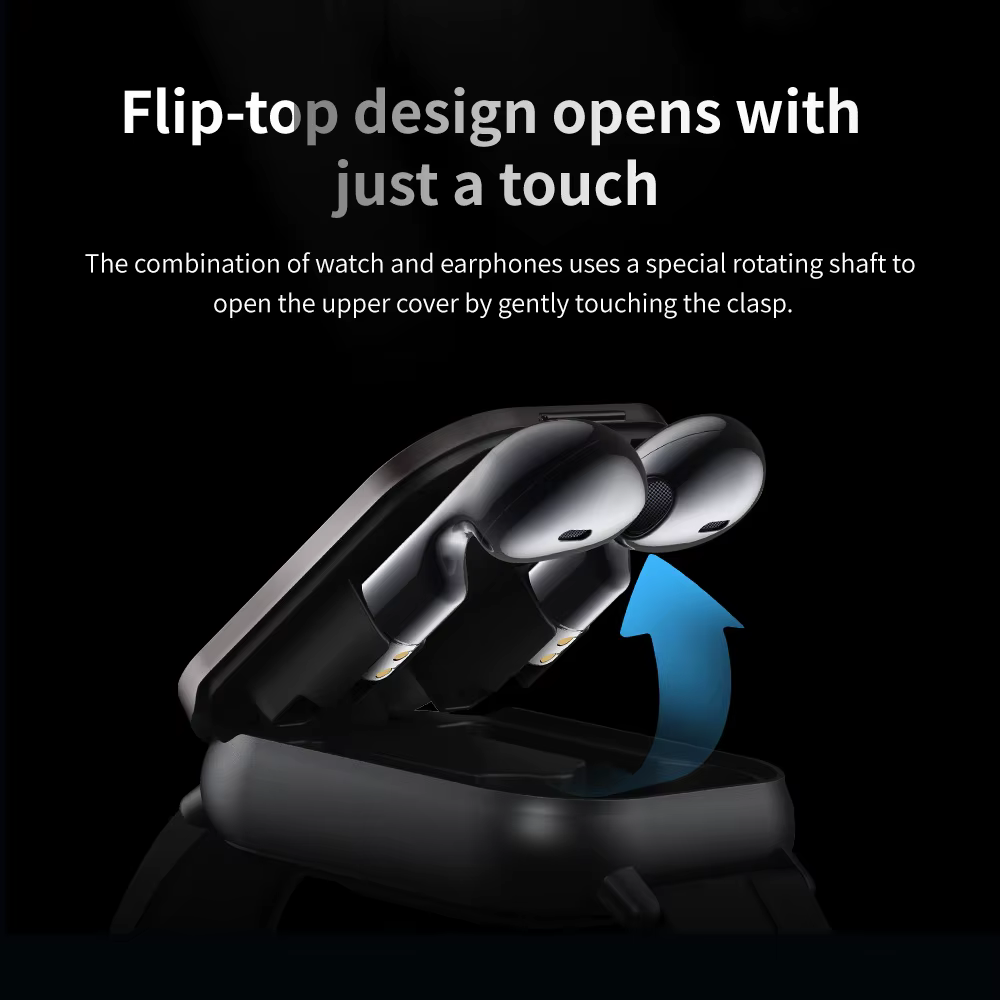 Montre connectée Bluetooth 2 en 1 avec écouteurs TWS