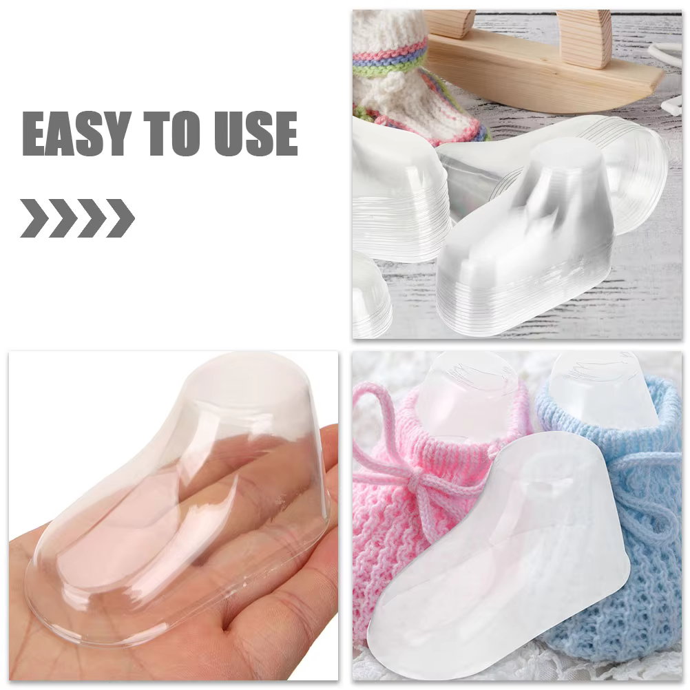 Présentoir de chaussures en plastique PVC pour tout-petits, modèle de pied de bébé, moule à chaussures, support de chaussons, supports de modèles, 120 pièces