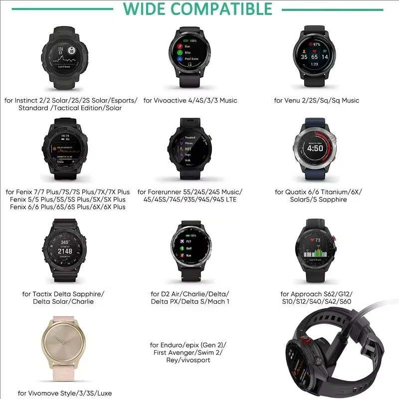 Adaptateur de chargeur pour montre Garmin Forerunner 265 965 245 955 255s Venu 3 S SQ2