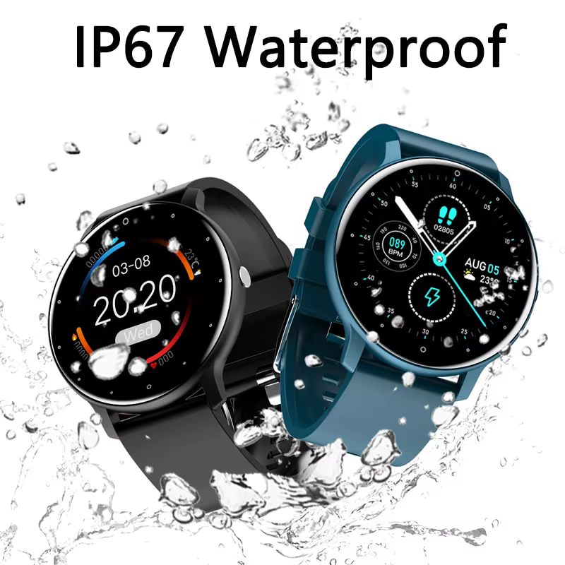 Montre intelligente de sport à écran tactile complet pour hommes et femmes