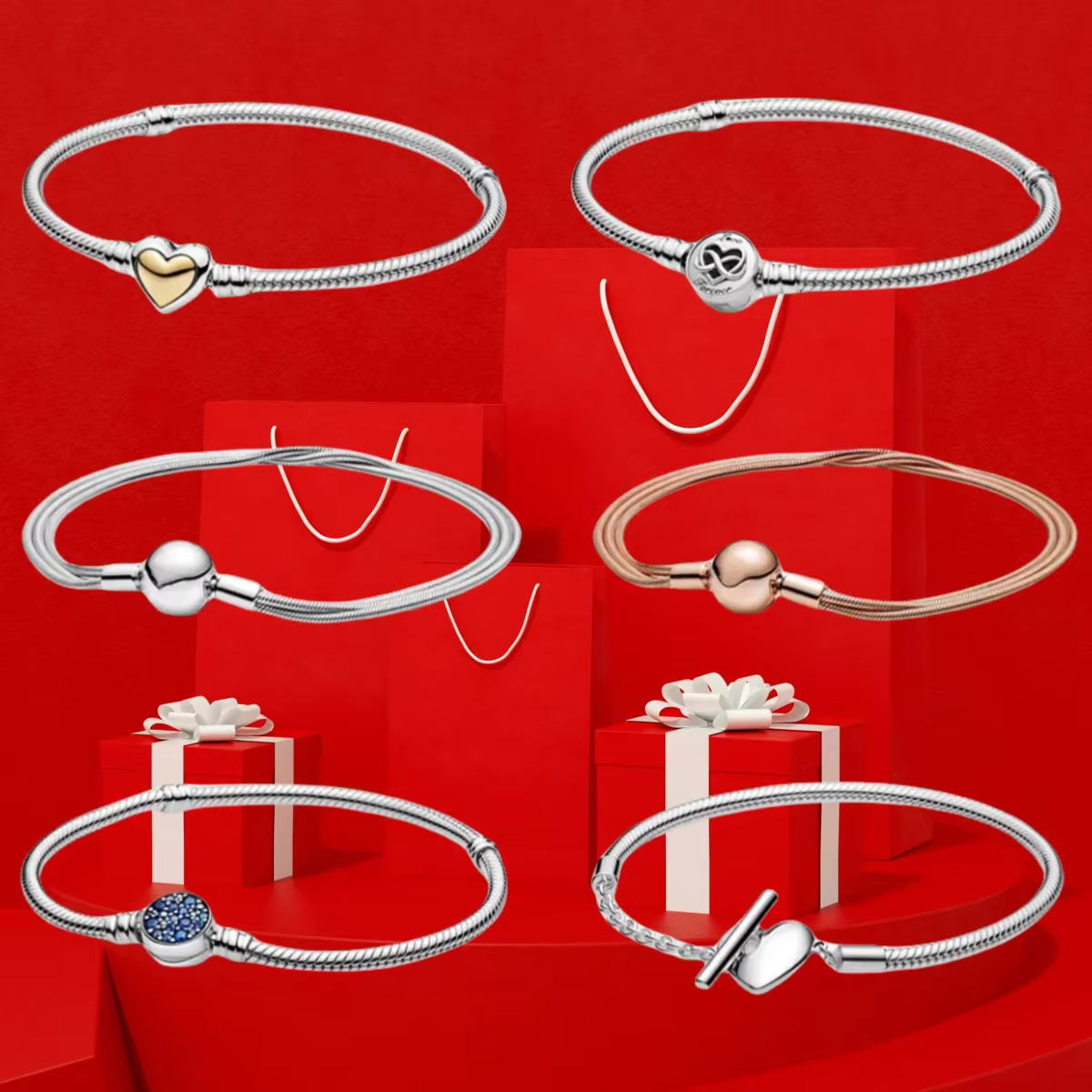 Bracelet chaîne serpent avec fermoir infini