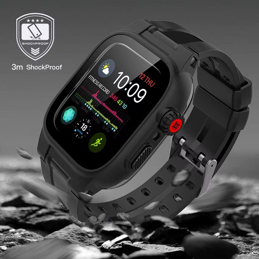 Étui étanche IP68 pour Apple Watch série 9 8 7 6 5 4 3 2 SE 45 44 41 38mm