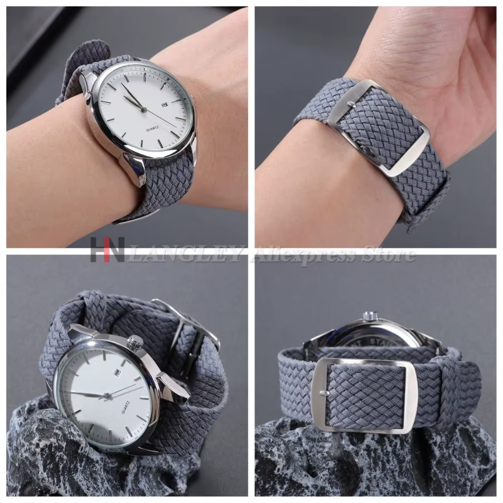 Bracelet de montre en nylon tissé pour Perlon pour Moonswatch