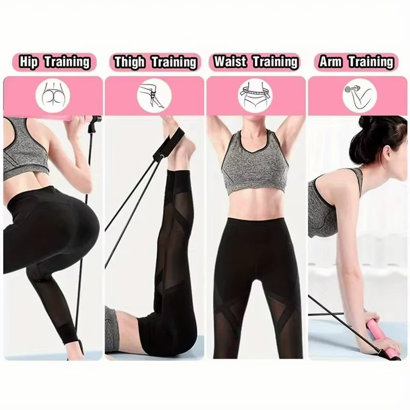 Kit de Yoga et Pilates avec Bandes, Multifonctionnel, Portable, Gym à Domicile, Kit d'Entraînement Complet du Corps