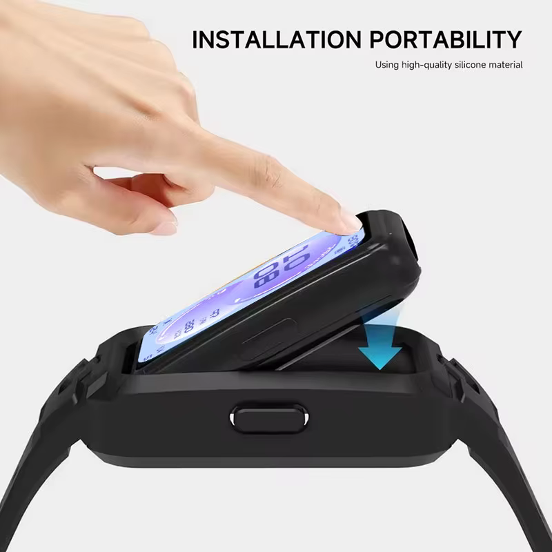 Bracelet et coque en silicone 2 en 1 pour montre connectée Samsung Galaxy Fit 3