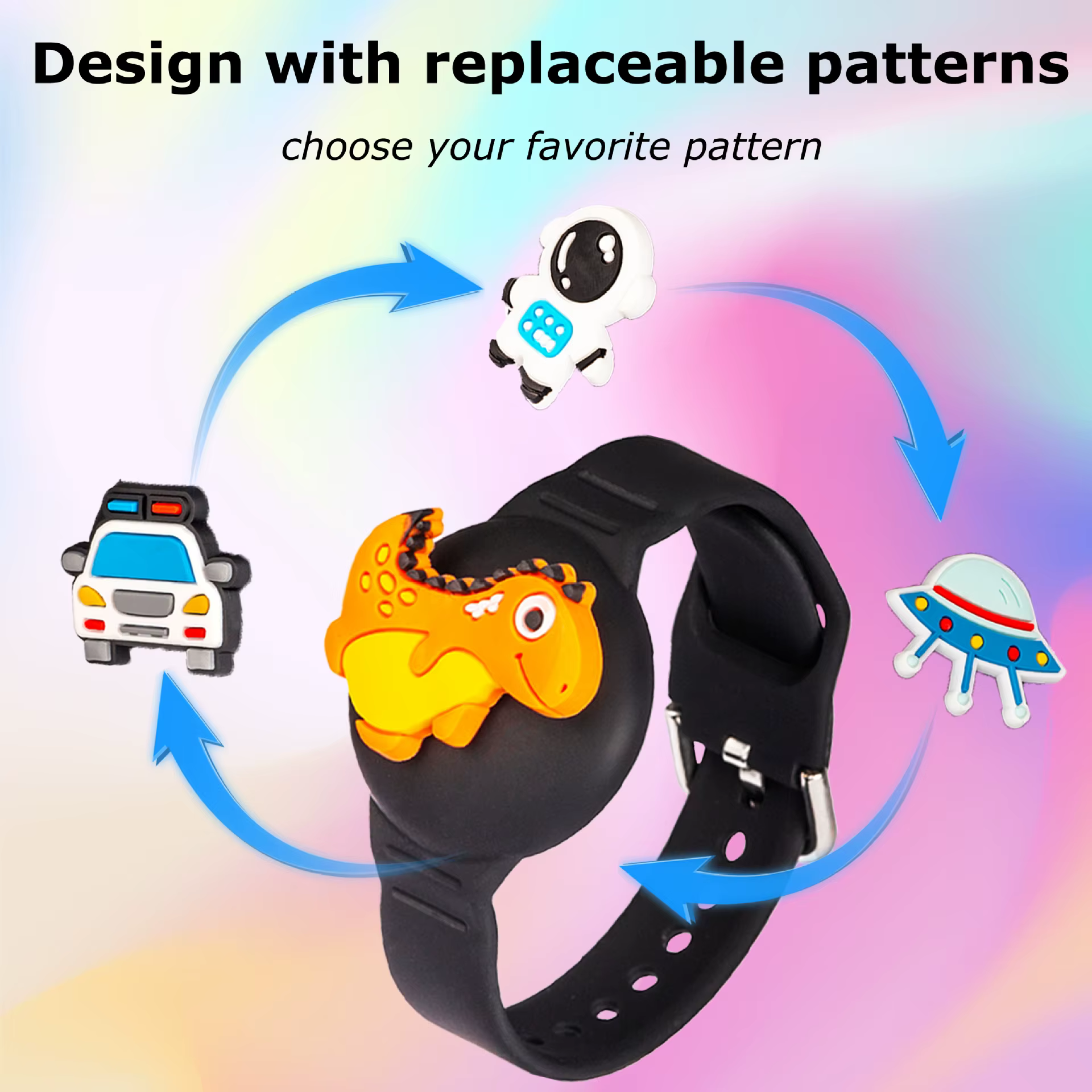 Bracelets étanches pour enfants - Bracelet en silicone souple avec traceur caché - Support
