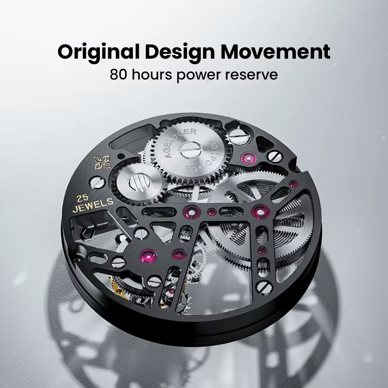 AGELOCER Édition Limitée "Ice Never Melts" Montre Tourbillon à Cristaux à Ressort Libre Montres Mécaniques Manuelles de Luxe