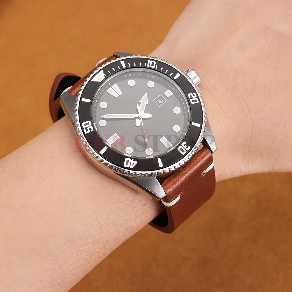 18mm20mm 22mm Bracelet pour Seiko Vintage huile cire cuir