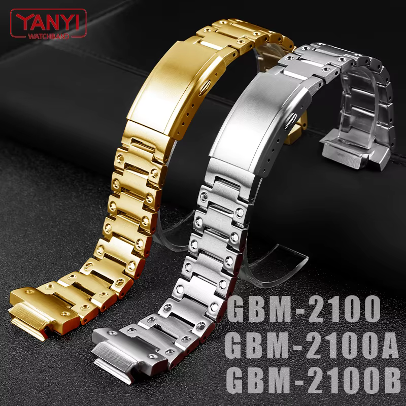 Bracelet de montre en acier inoxydable pour Casio G-Shock GBM-2100