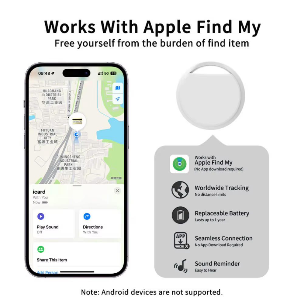 Étiquette GPS Smart Air Bluetooth, dispositif Anti-perte, traceur intelligent pour clés, portefeuille à bagages, étiquette intelligente, fonctionne avec Apple Find My (iOS uniquement)