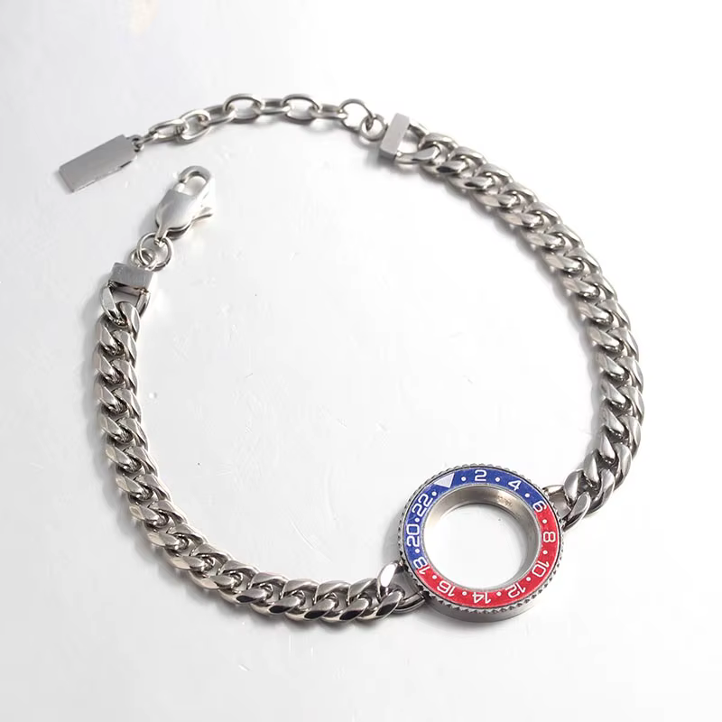 Montres avec tachymètre, lunette GMT et bracelet chaîne Cuba