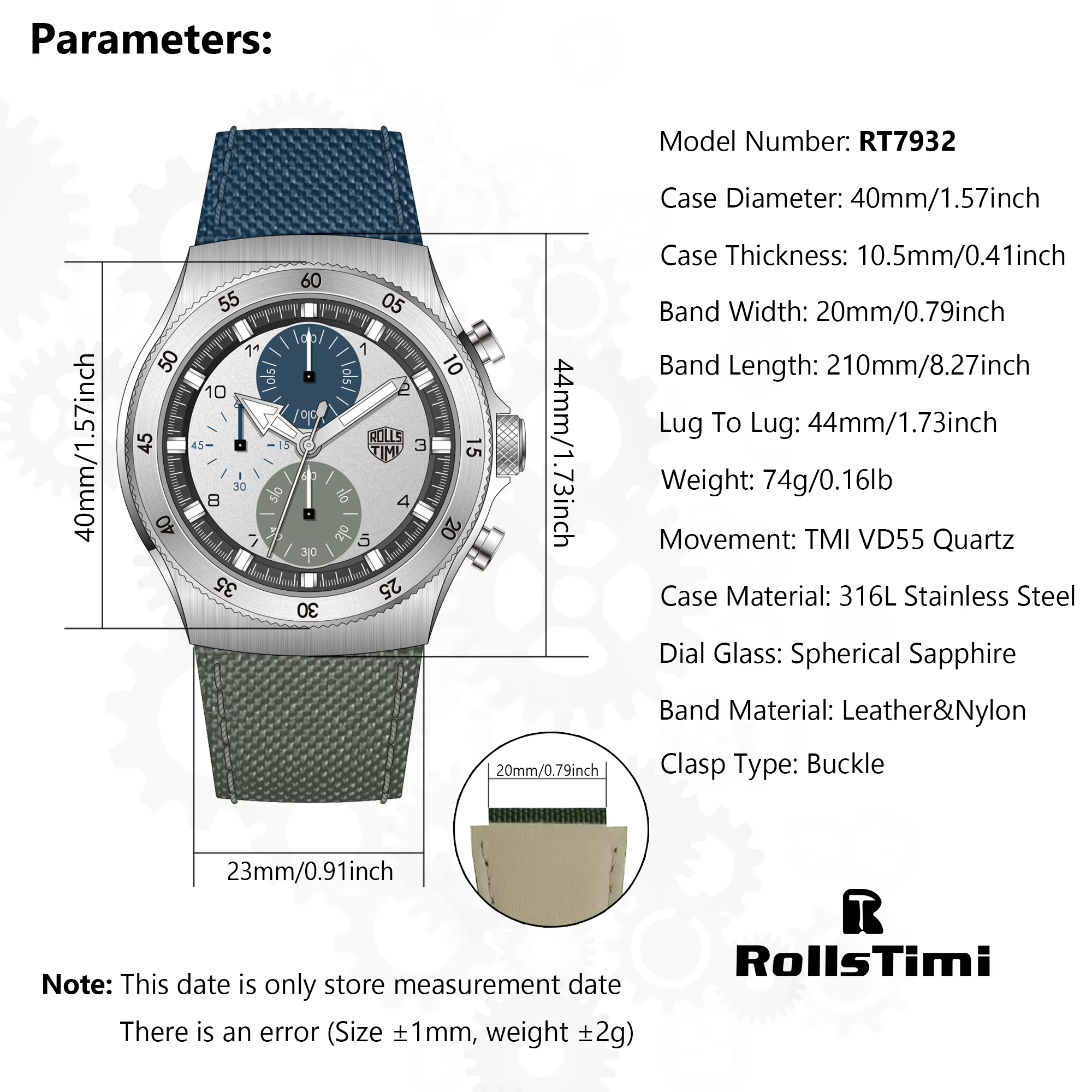 Montres pour hommes 2026 RollsTimi Nouvelle montre à quartz en nylon tendance