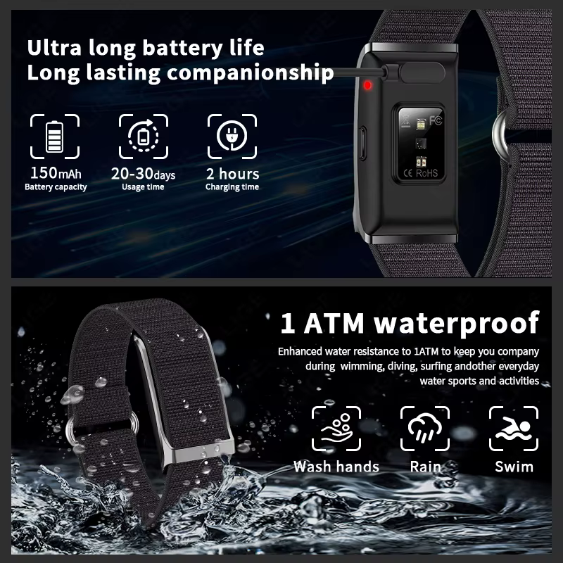 LIGE montre intelligente hommes femmes Fitness Bracelet intelligent bande de sport fréquence cardiaque tensiomètre étanche multifonction montres