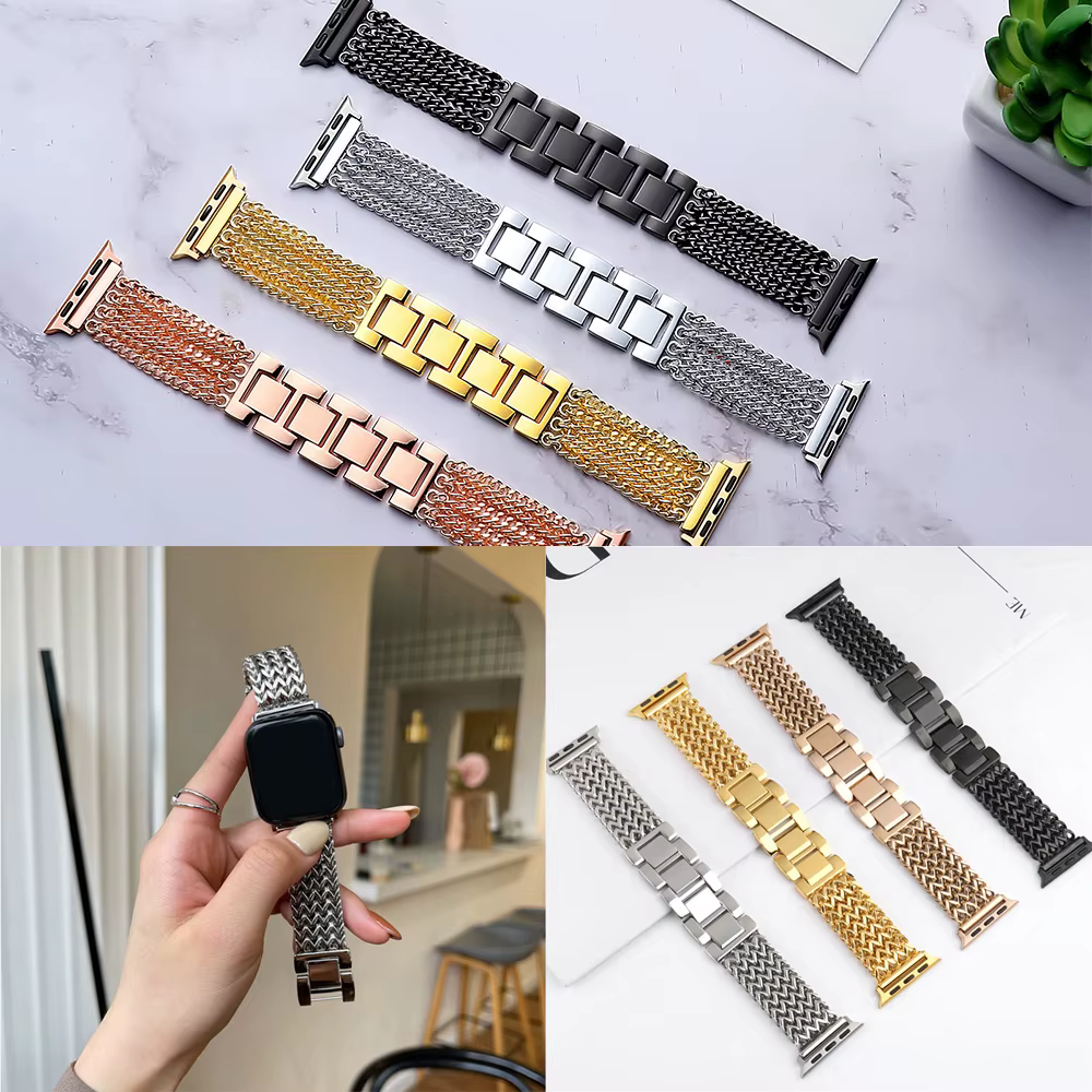 Coque et bracelet de montre en métal pour Apple watch