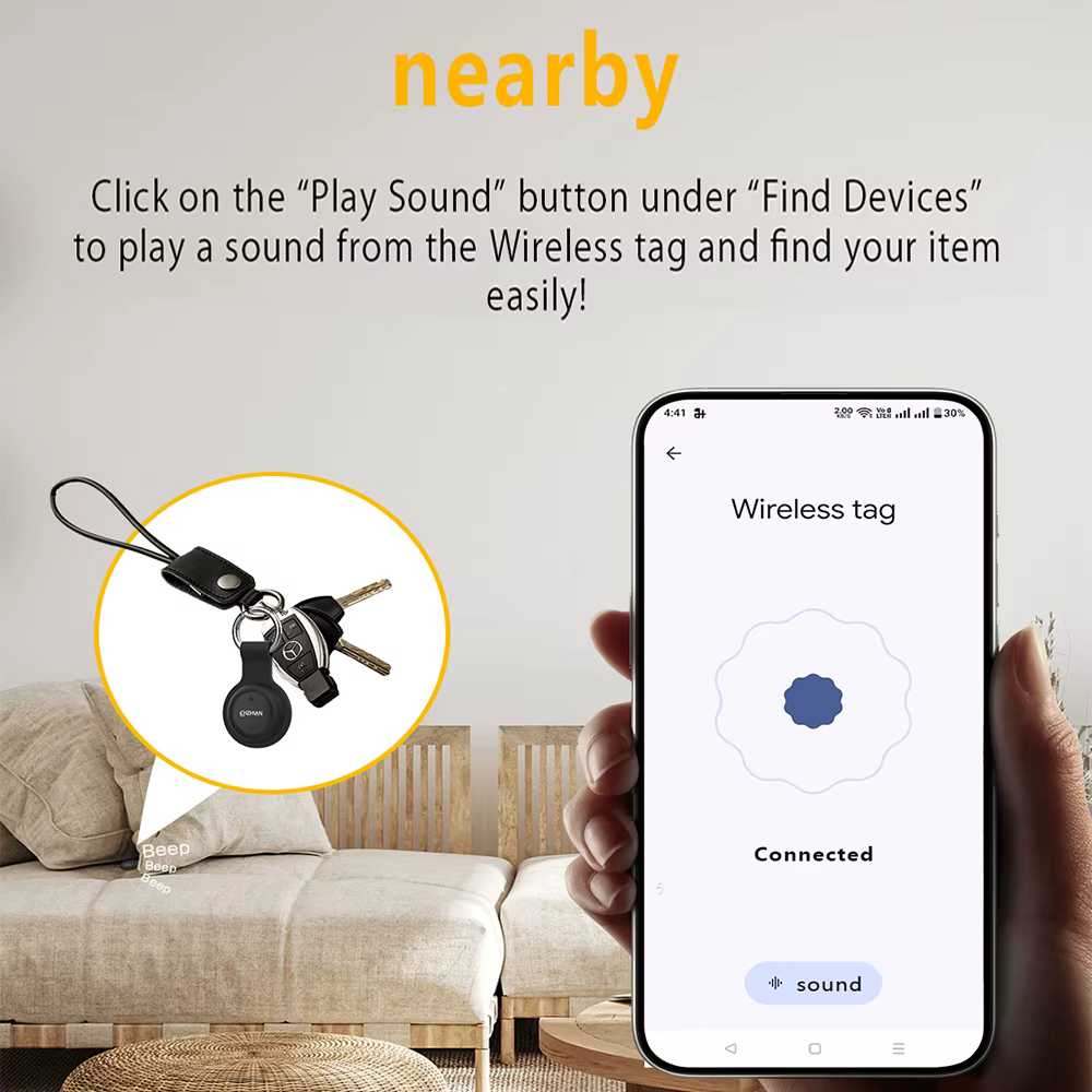 Mini traceur GPS double système pour Apple Find My/Android Google
