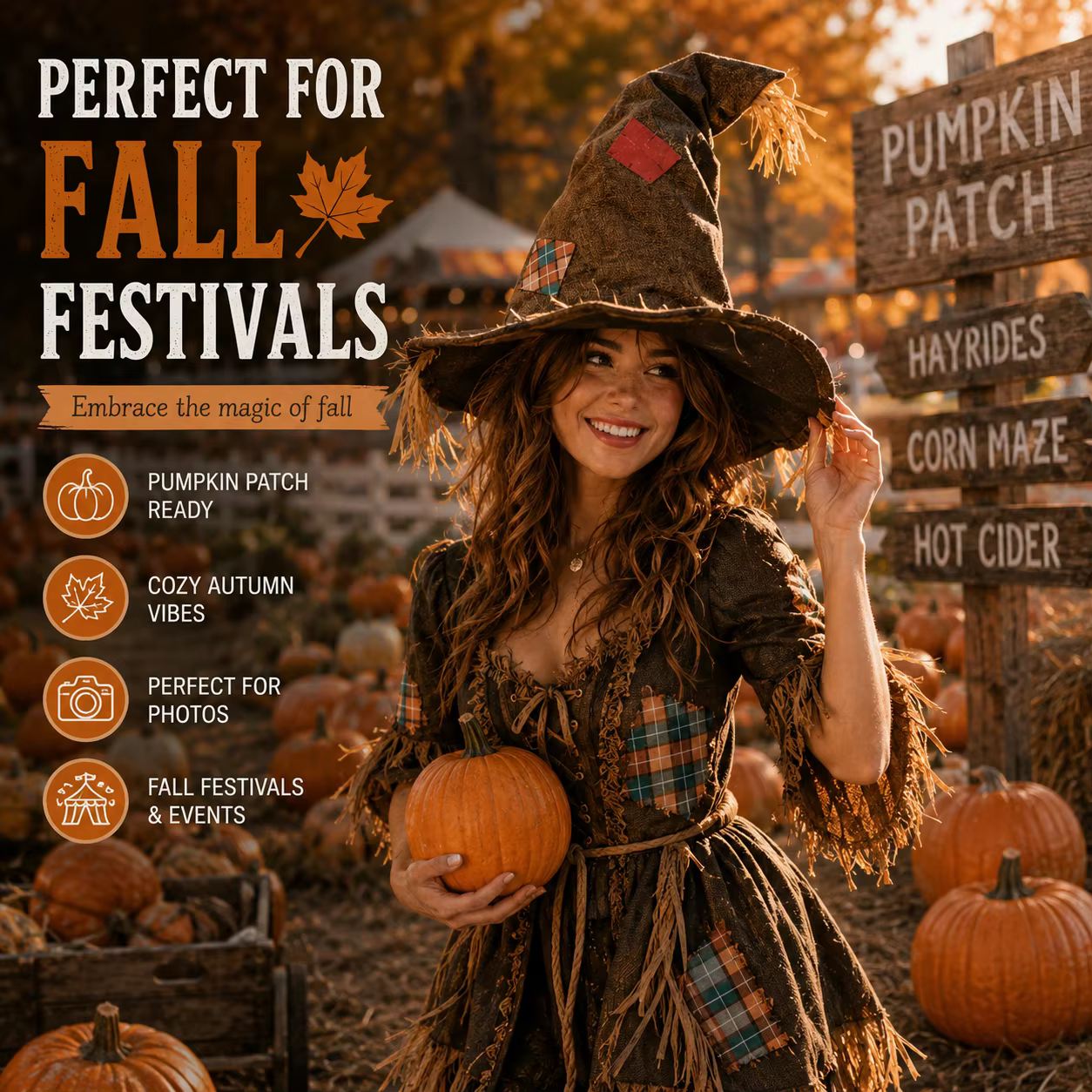 Chapeau de sorcière d'Halloween pour femmes, accessoire de costume pour la fête d'automne