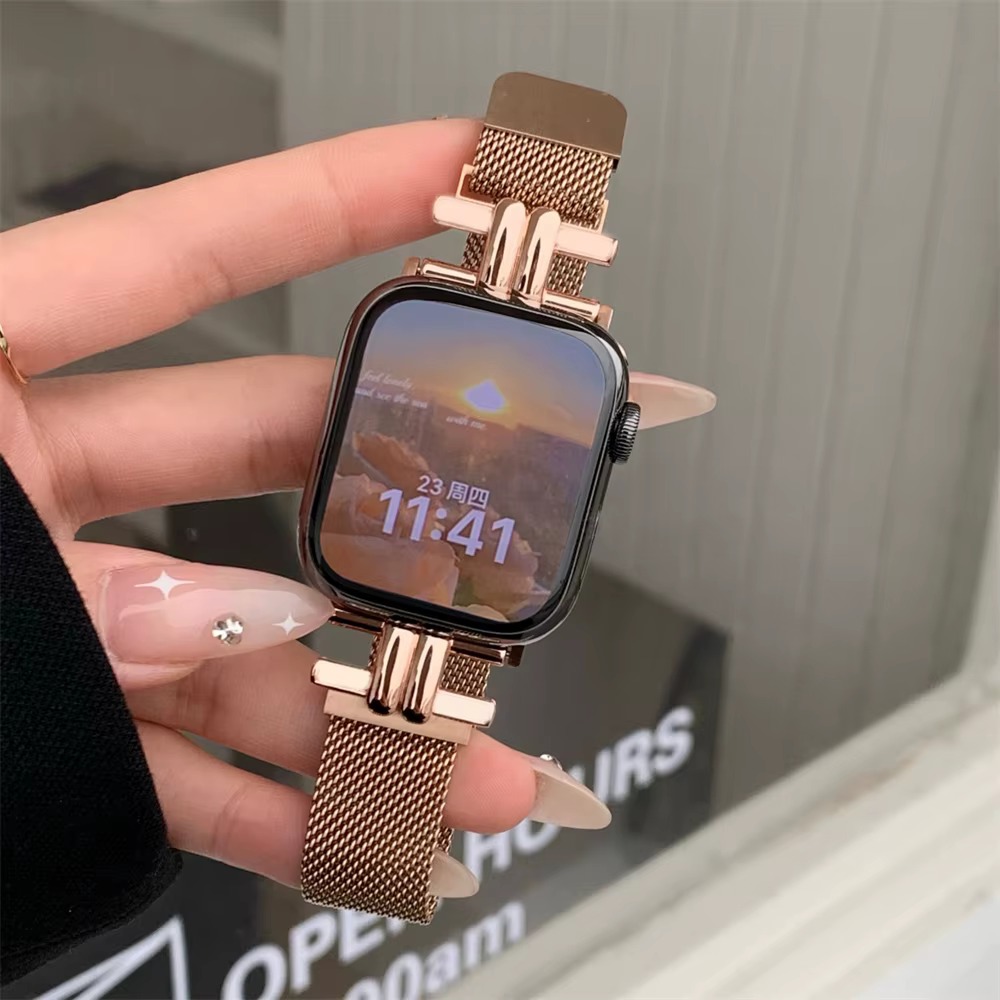 Bracelet femme imprimé léopard pour iWatch 38 42 41mm pour Bracelet de montre Apple série 8 Ultra SE 7 6 5 40 44 45mm Bracelet en acier inoxydable
