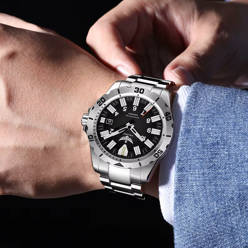 Montre à quartz étanche professionnelle pour homme