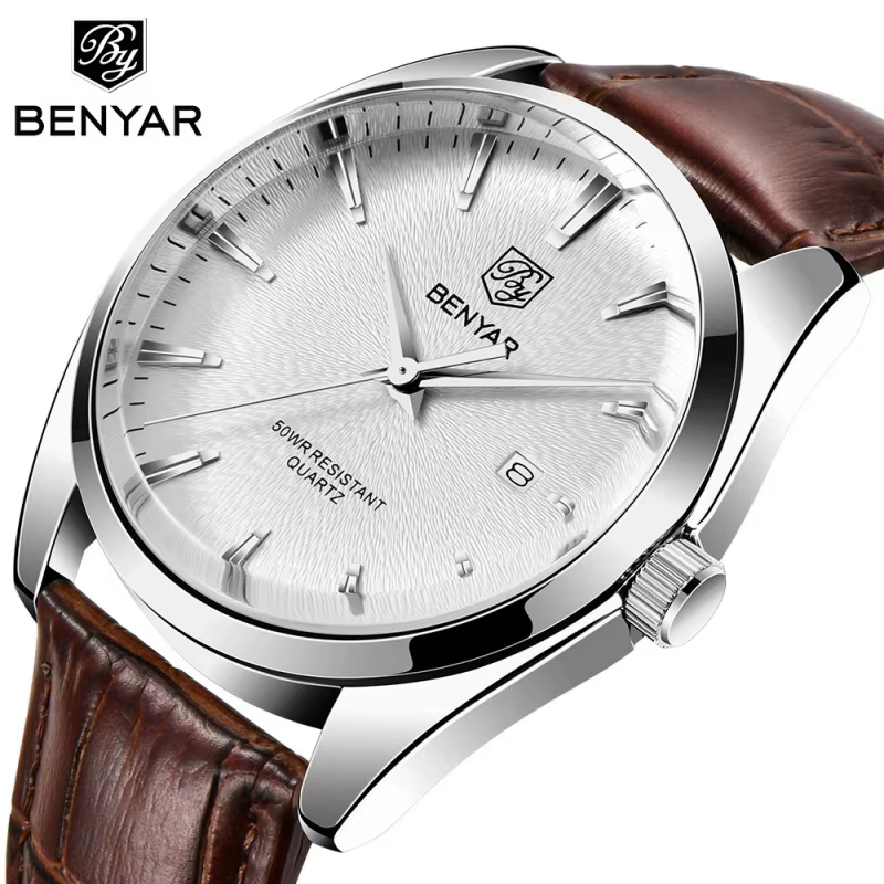 Benyar 5163 Top marque de luxe montres militaires en cuir