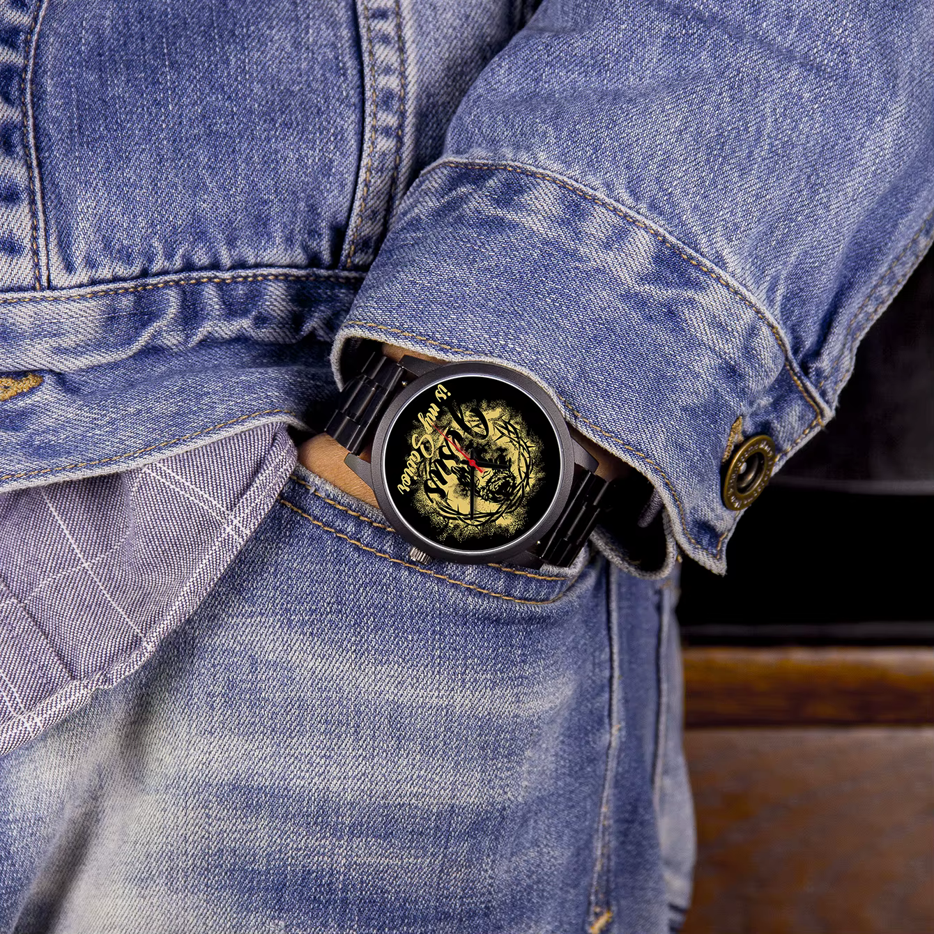 PRJesus-Montre-bracelet à quartz avec batterie pour homme