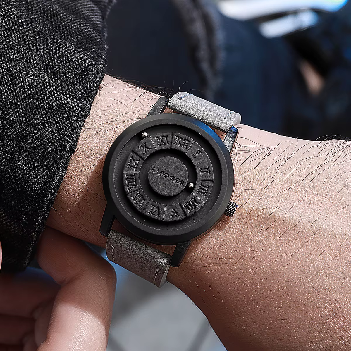 Mode Suspension magnétique hommes montres sport décontracté Roma cadran