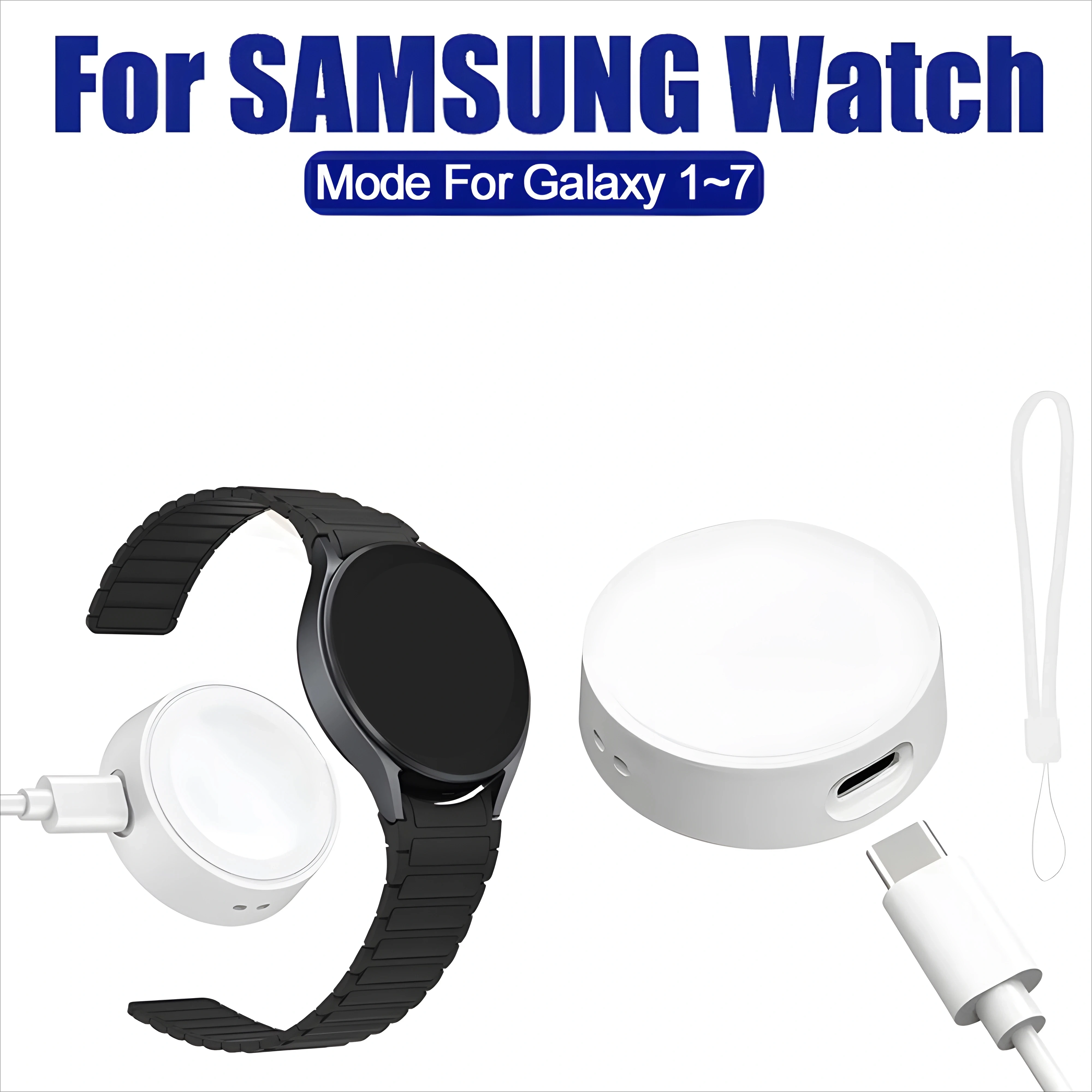 Pour Samsung Watch 7 chargeur magnétique sans fil Type C Port Dock charge pour Galaxy