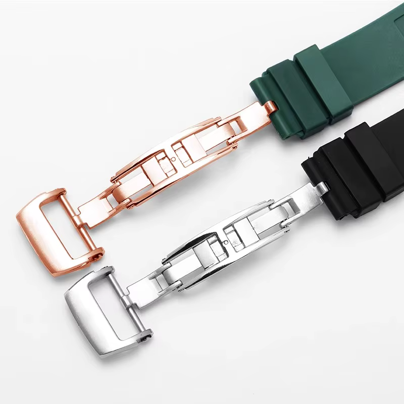 Bracelet de montre en caoutchouc de silicone étanche pour homme