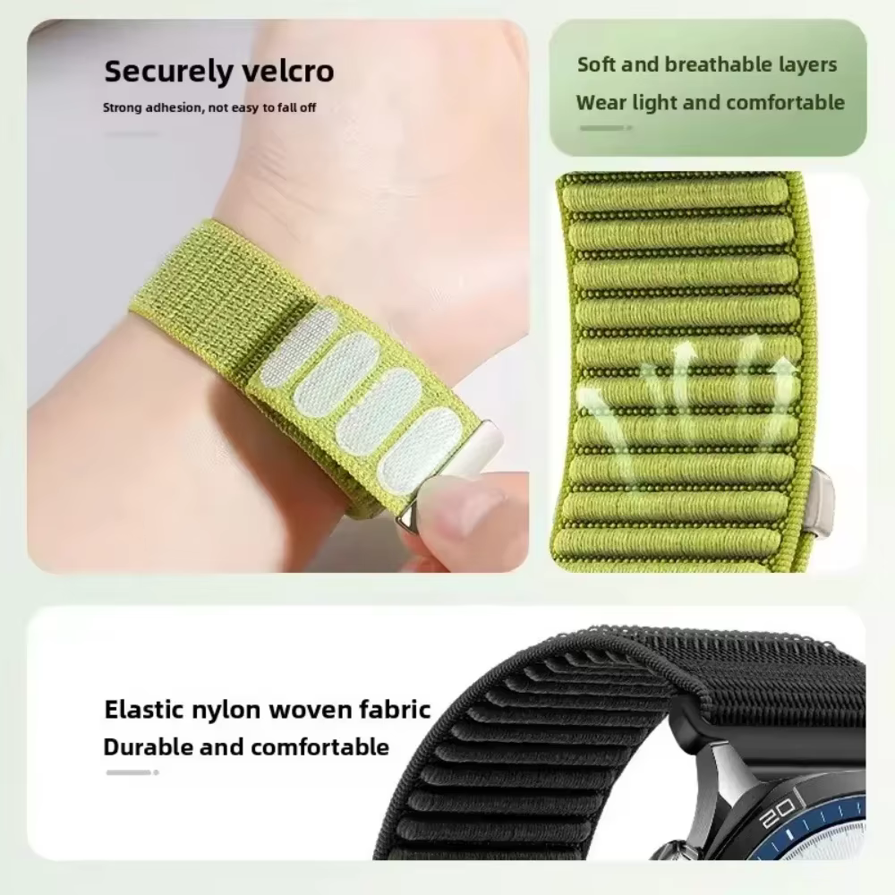 Bandes en nylon pour TicWatch Pro 5, bracelet élastique en nylon velcro souple