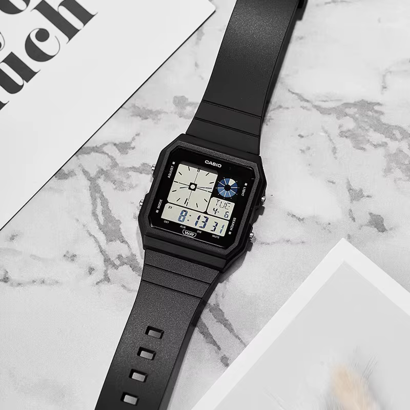 Montre-bracelet à quartz multifonctionnelle étanche CASIO LF-20W-1APF rétro à double affichage