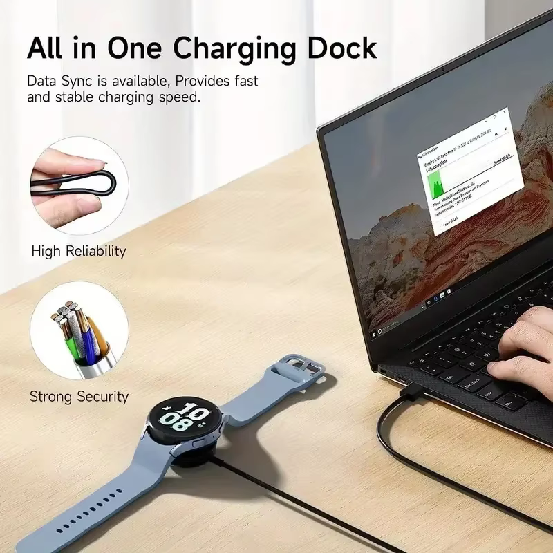 Chargeur de montre sans fil Compatible pour Samsung Galaxy Watch 5 Pro 5/4/3 Active 2/1Gear Sport/S3