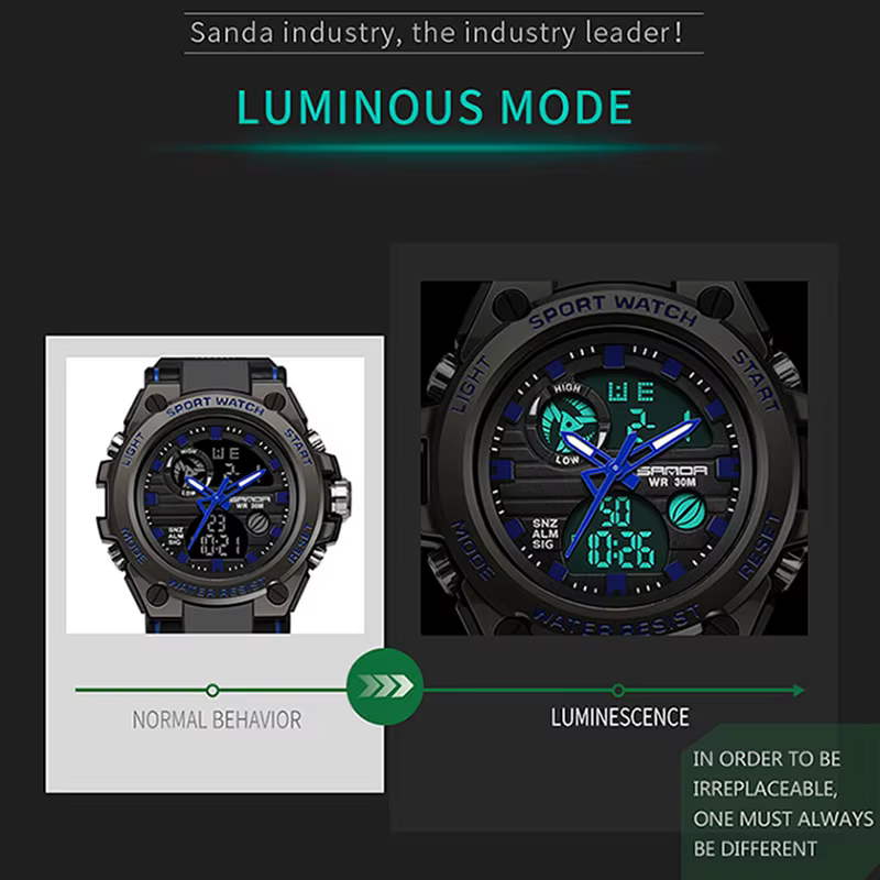 SANDA montre de Sport militaire montres pour hommes armée étanche