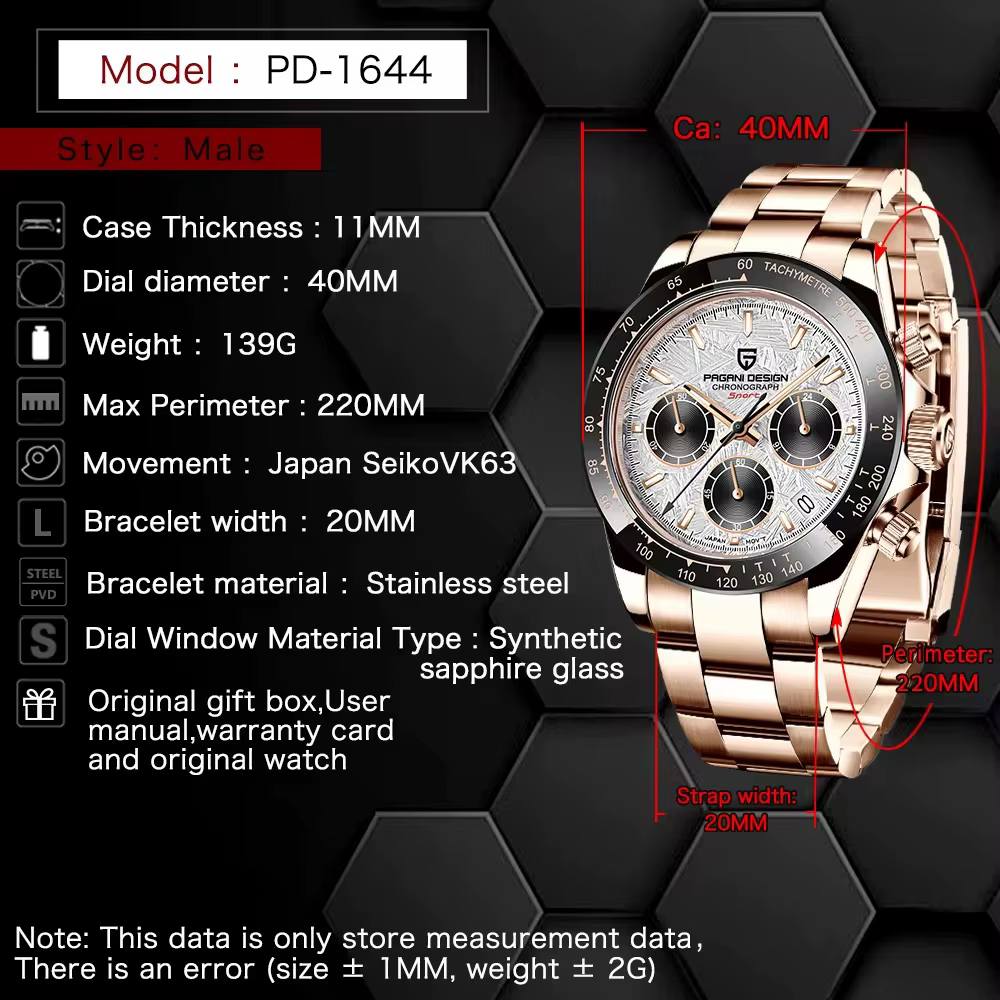 PAGANI DESIGN – montre-bracelet de sport à Quartz pour hommes