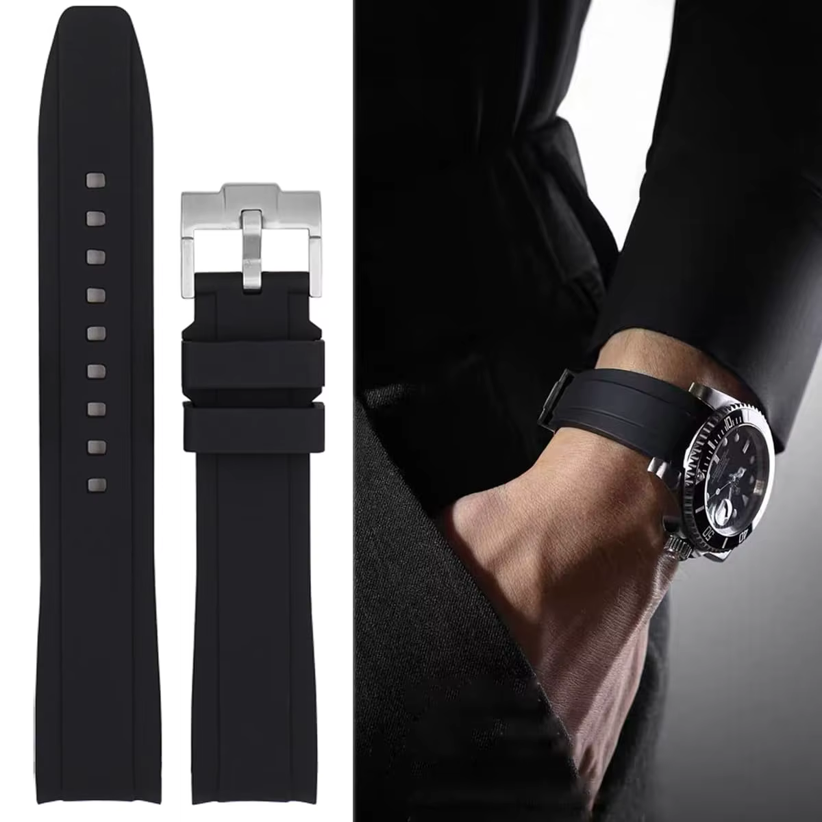 Bracelet pour Omega X Swatch Moonswatch Speedmaster 20mm 22mm extrémité incurvée universelle