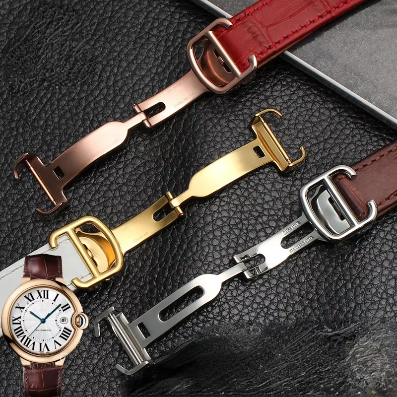 Bracelet de montre en cuir véritable pour hommes et femmes