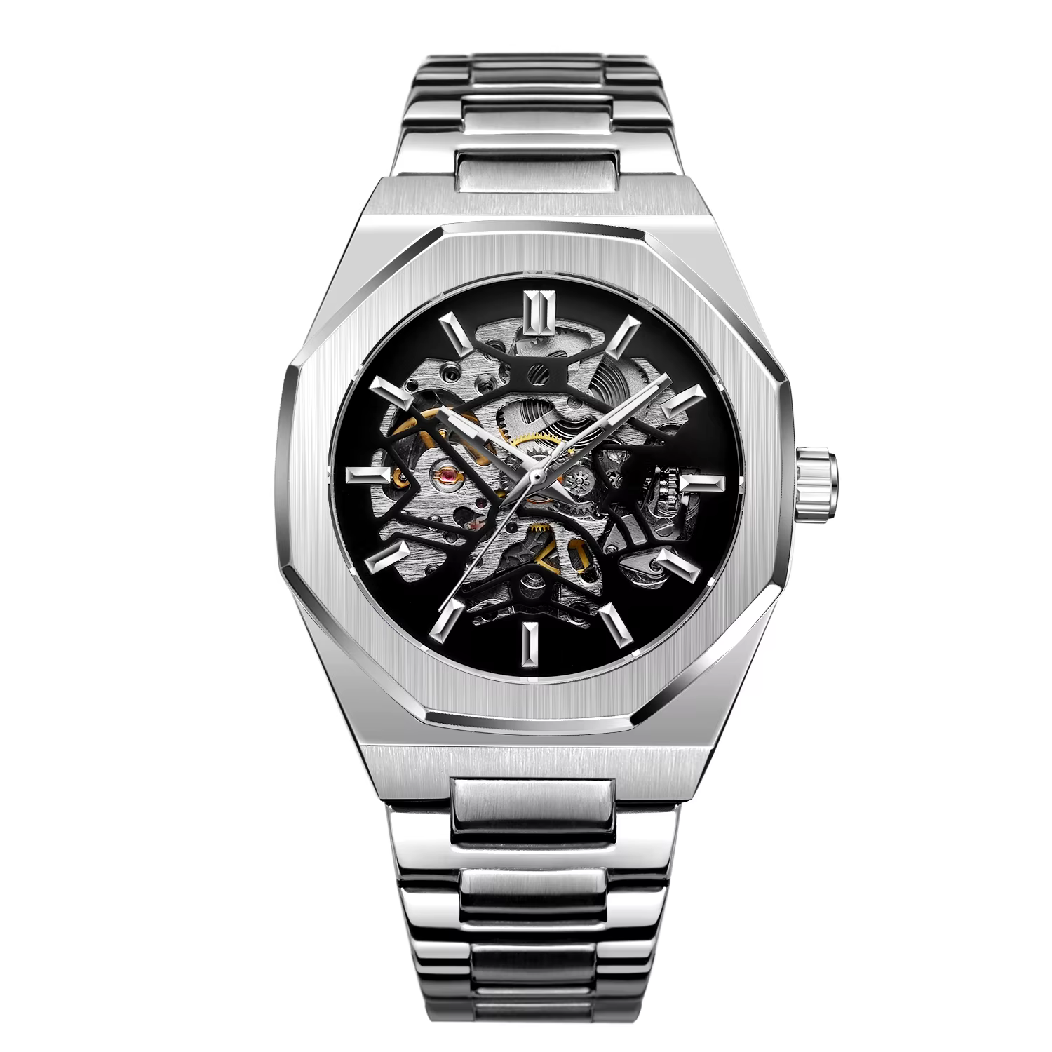 FORSINING mode automatique hommes montres haut de gamme mécanique Transparent étanche militaire en acier inoxydable