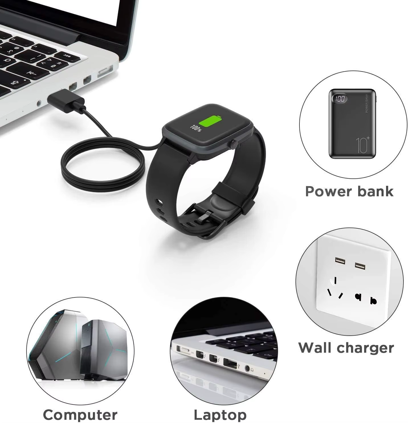 Câble de chargeur USB pour montre intelligente Mibro GS Pro Active Mibro A2 A3 T1 T2 C2 C3 C4 Mibro Lite 2 3 Pro