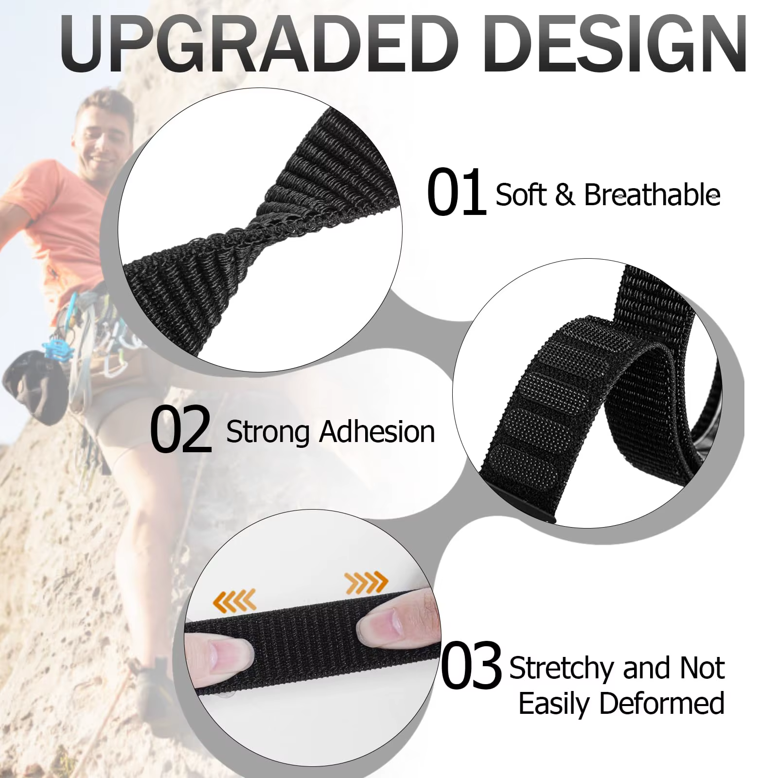 Bracelets de cheville/bras de sport compatibles avec Apple Watch 49 mm 45 mm 44 mm 42 mm 41 mm 40 mm 38 mm