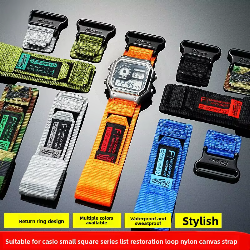 Bracelet en toile de Nylon de conception de boucle AE1200 pour montres Casio A158W/A168/W-216H/F-91/AE1300/1500/AE-1200
